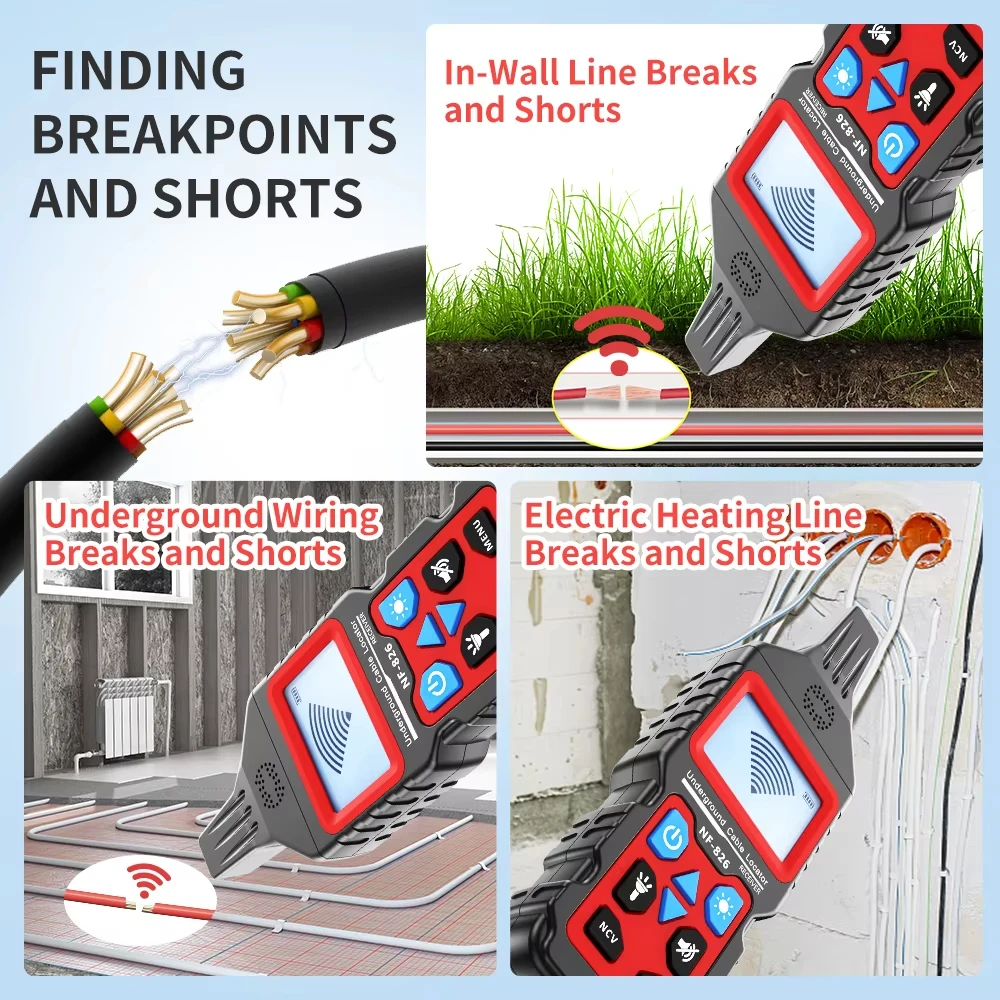 Noyafa NF-826 Wire Tracker Пор – обзор и цена Underground Cable Detector
